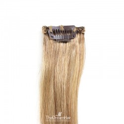 One Piece of Funky Streak Weft, Clip in Hair Extensions, Color #12 (Light Brown), Made With Remy Indian Human Hair