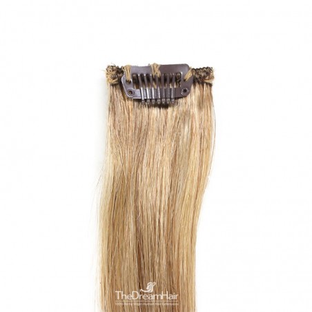 One Piece of Funky Streak Weft, Clip in Hair Extensions, Color #12 (Light Brown), Made With Remy Indian Human Hair