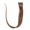 One Piece of Funky Streak Weft, Clip in Hair Extensions, Color #4 (Dark Brown), Made With Remy Indian Human Hair