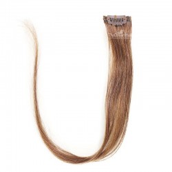 One Piece of Funky Streak Weft, Clip in Hair Extensions, Color #8 (Chestnut Brown), Made With Remy Indian Human Hair