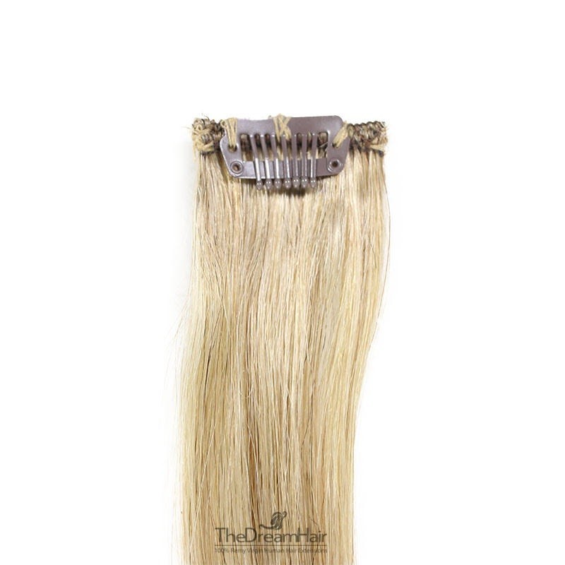 One Piece of Funky Streak Weft, Clip in Hair Extensions, Color #22 (Light Pale Blonde), Made With Remy Indian Human Hair