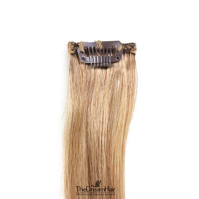 One Piece of Funky Streak Weft, Clip in Hair Extensions, Color #27 (Honey Blonde), Made With Remy Indian Human Hair