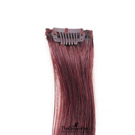 One Piece of Funky Streak Weft, Clip in Hair Extensions, Color #99j (Burgundy), Made With Remy Indian Human Hair