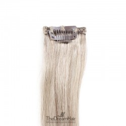 One Piece of Funky Streak Weft, Clip in Hair Extensions, Color #Grey Made With Remy Indian Human Hair