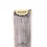 One Piece of Funky Streak Weft, Clip in Hair Extensions, Color #Silver, Made With Remy Indian Human Hair