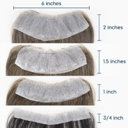 Color 4 (Dark Brown), Men's Frontal Hairpiece Specially Designed to Cover Receding Hairline, Made With Remy Indian Human Hair