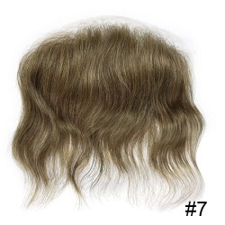 Color 7 (Light Medium Brown), Men's Frontal Hairpiece Specially Designed to Cover Receding Hairline, Made With Indian Hair