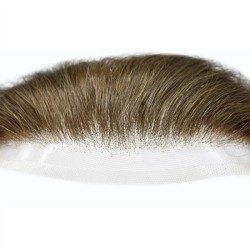 Color 7 (Light Medium Brown), Men's Frontal Hairpiece Specially Designed to Cover Receding Hairline, Made With Indian Hair