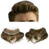 Color 7 (Light Medium Brown), Men's Frontal Hairpiece Specially Designed to Cover Receding Hairline, Made With Indian Hair