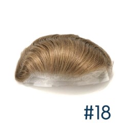 Men's Frontal Hairpiece for Receding Hairline, Color #18 (Dark Blonde)