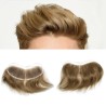 Color 18 (Dark Blonde), Men's Frontal Hairpiece Specially Designed to Cover Receding Hairline, Made With Remy Indian Hair