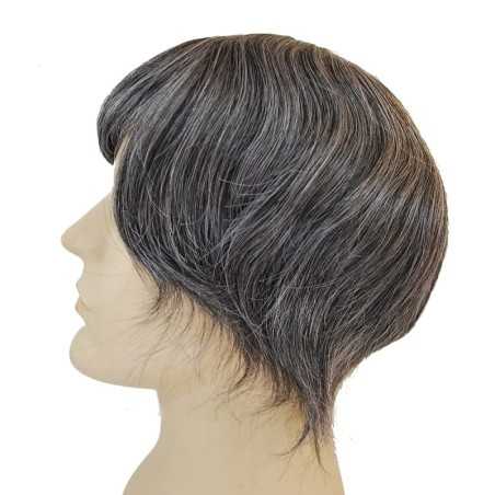 Men’s Wig - Toupee, Super-Thin Skin Base 0.06mm, Color 1B40 (Off Black with 40% Grey Hair), Made With Remy Indian Human Hair